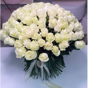 Букет из белых роз "Алмаз моей души"